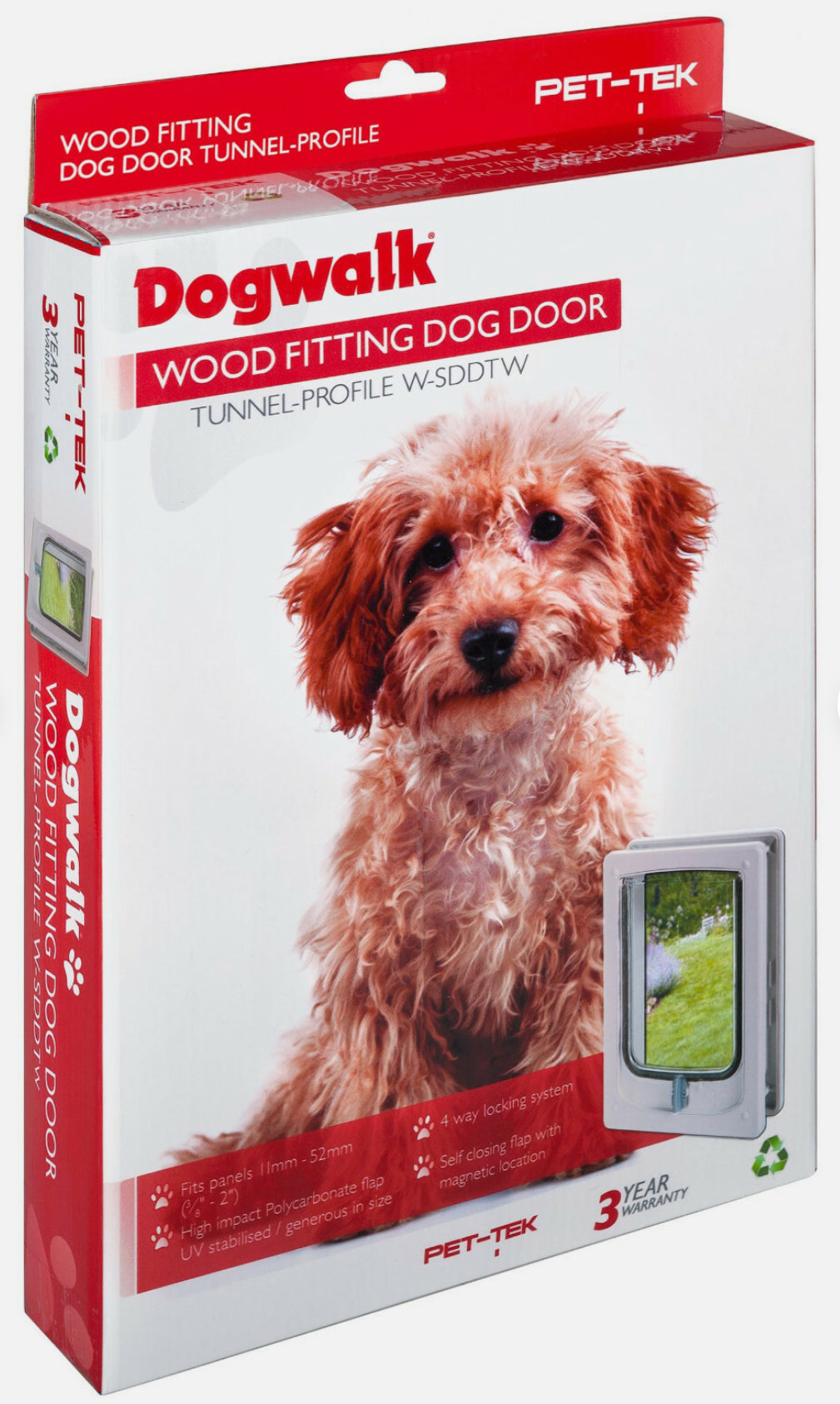 Dogwalk Wood Fitting Dog Door - Tunnel Profile