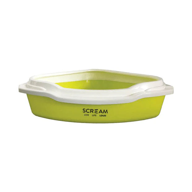 Scream cat corner litter tray