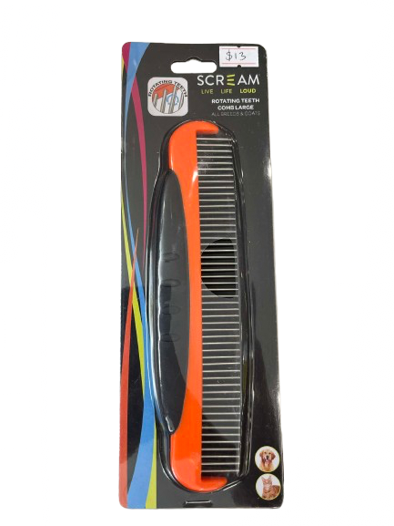 Scream rotating teeth comb