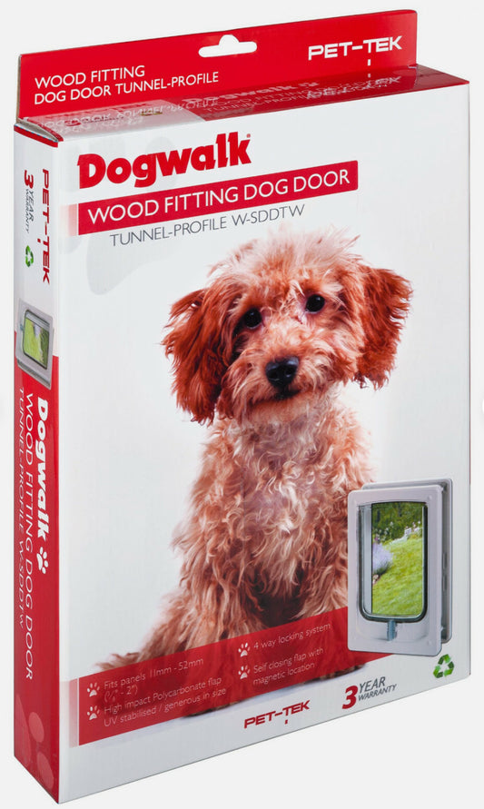 Dogwalk Wood Fitting Dog Door - Tunnel Profile