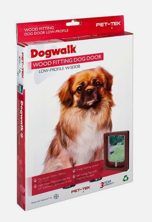 Dogwalk Wood Fitting Dog Door - Low Profile